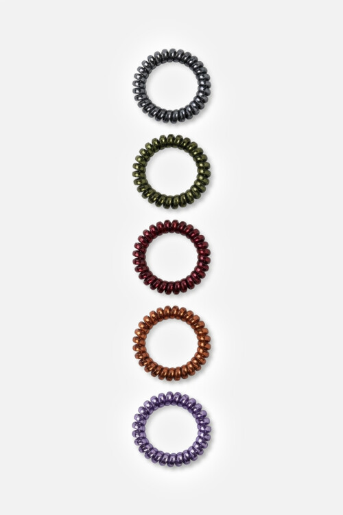 Set de 5 gomitas elastico shinny multicolor