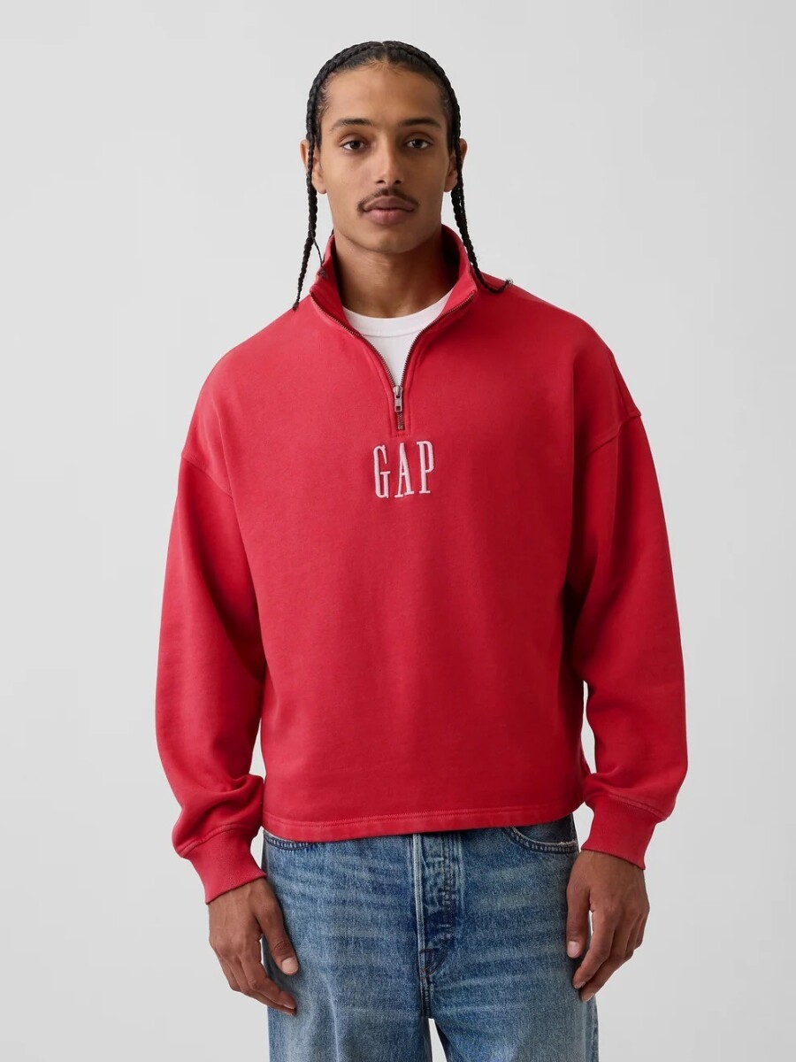 Buzo Deportivo Logo Gap Medio Cierre Hombre - Faded Red 188 