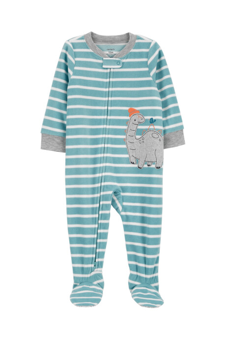 Pijama una pieza de micropolar, con pie, estampa dinos Pijama una pieza de micropolar, con pie, estampa dinos