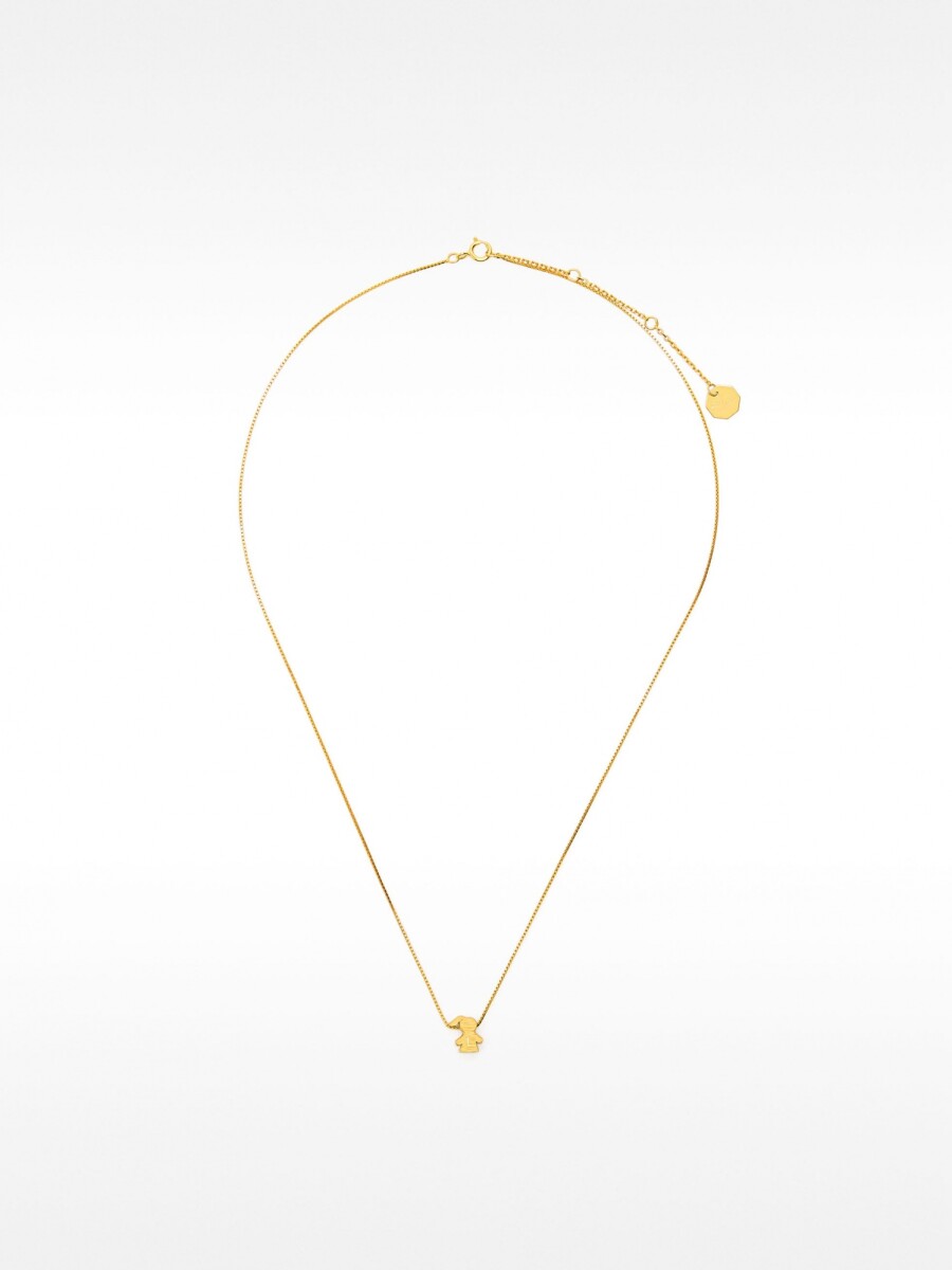 Collar Corto Con Charm Niña - Plata De Ley 925 dorado