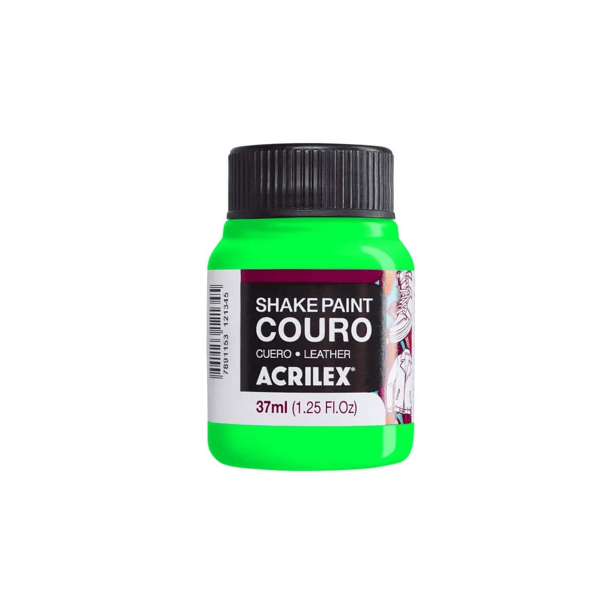 Pintura Acrilex Shake Cuero 37 ml - Verde Fluo 