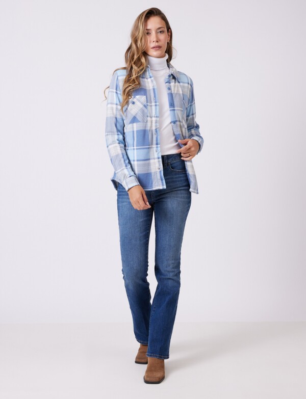 Sobrecamisa Soft Cuadros CELESTE/MULTI