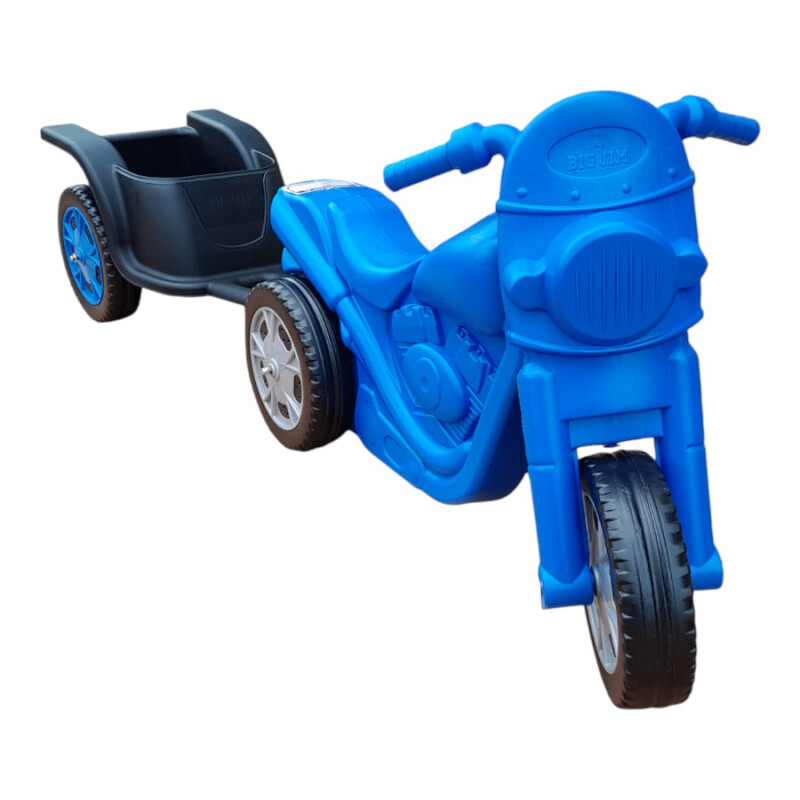 Triciclo Moto Big Jim con Tráiler Infantil Azul