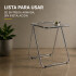 Mesa ComboHome Plia Acrílico Metal Plegable 65x50 Premium Plateada