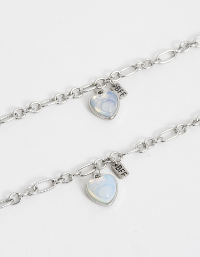 Pulseras Flexibles Sets Moonstone Set De 2 Pulseras Para Compartir Moonstone - Plateado