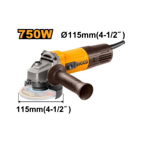 Amoladora Angular INGCO AG75028 750W 4-1/2' Amoladora Angular INGCO AG75028 750W 4-1/2'