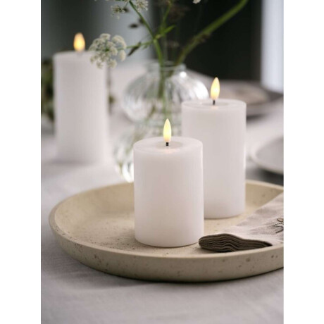 Vela LED EIDE 3 piezas con control Blanco