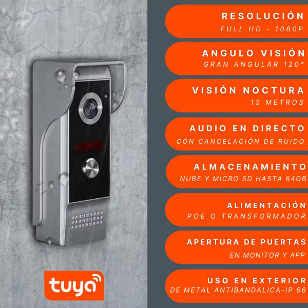 Video Portero Wifi Tuya Pantalla 7" TUYA SMART VIDEO PORTERO SM DB 10