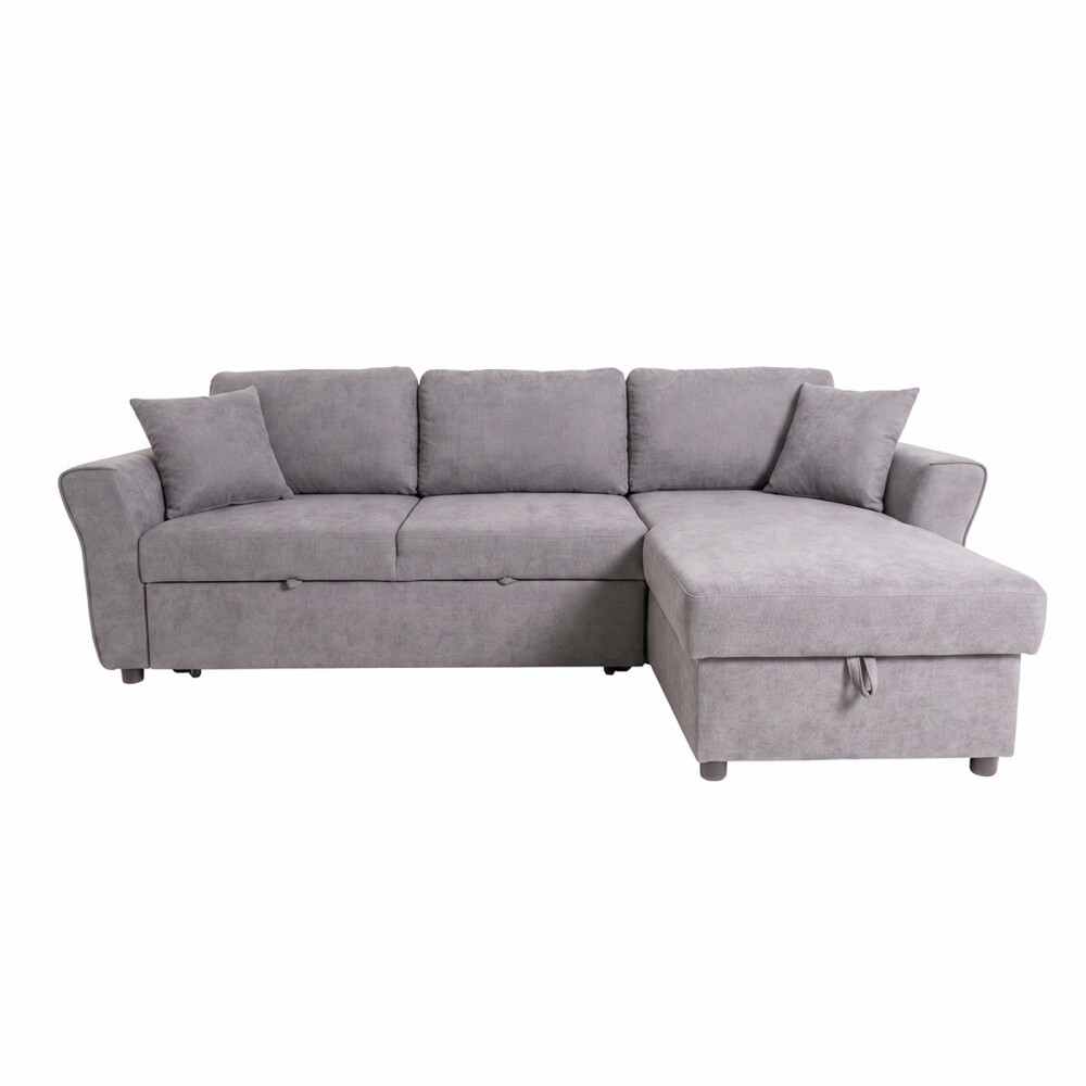 SOFÁ CAMA CHAISE/BAÚL TELA GRIS BRISTOL