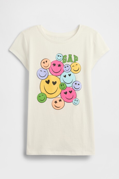 Remera Logo Gap Niña Smiley Face