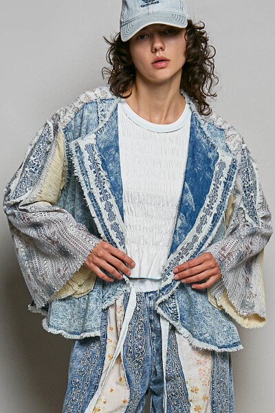 CHAQUETA DENIM CROCHET Denim