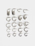 Aros Argollas Set Metal Set De Argollas - Plateado