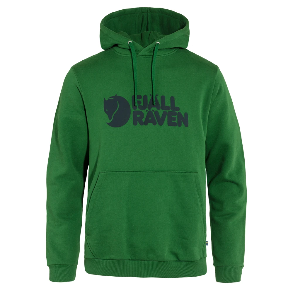 Fjällräven Logo Hoodie - Hombre Palm Green