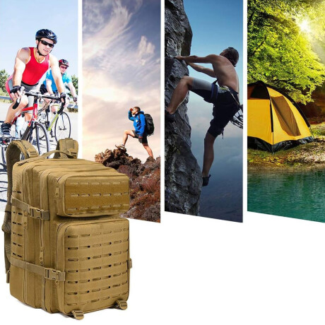 Mochila Táctica Estilo Militar para Camping Senderismo Viaje Caqui