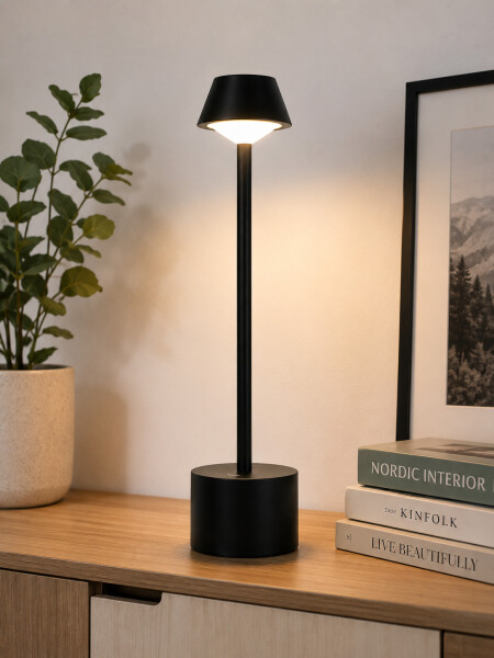 LAMPARA LED CON CARGA USB NEGRO