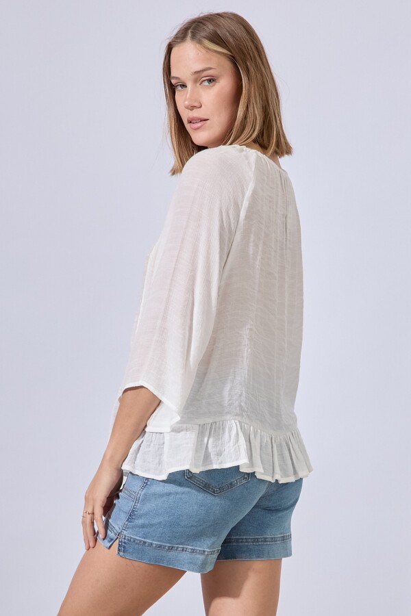 Blusa Crochet BLANCO