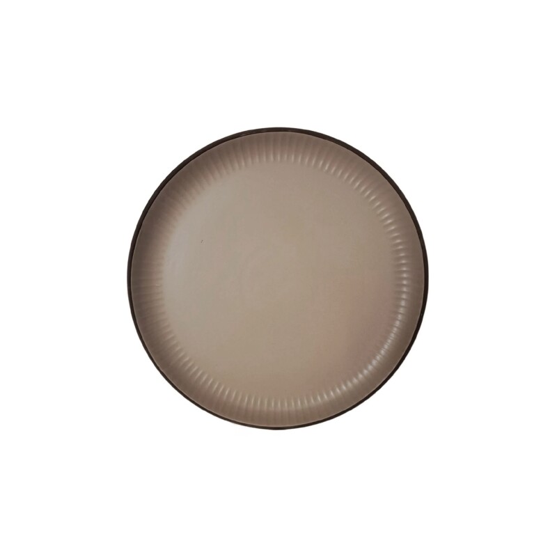 PLATO DE POSTRE D20CM LINEAS CAMEL BORDE MARRON PLATO DE POSTRE D20CM LINEAS CAMEL BORDE MARRON
