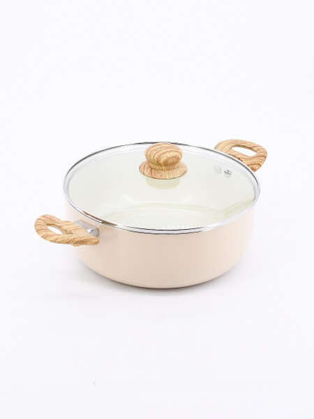 OLLA BEIGE CON TAPA BEIGE