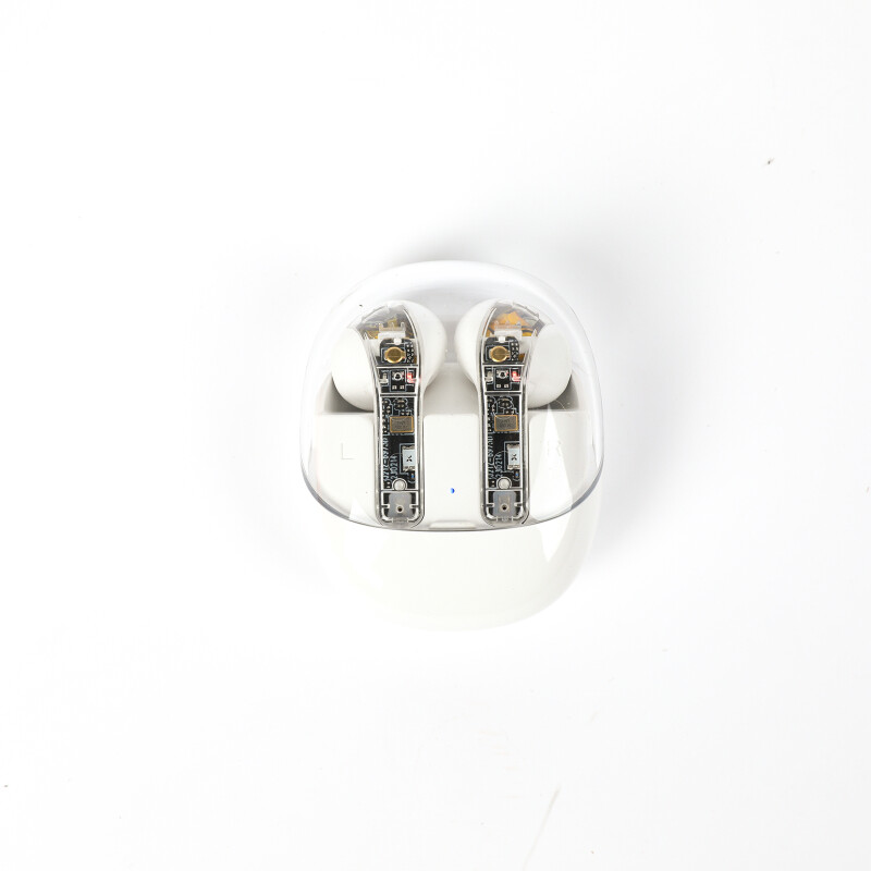 Auriculares bluetooth in ear táctil blanco con estuche transparente Auriculares bluetooth in ear táctil blanco con estuche transparente