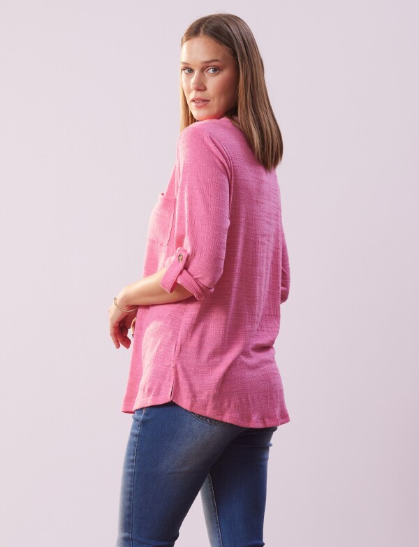 Blusa Botones FUCSIA