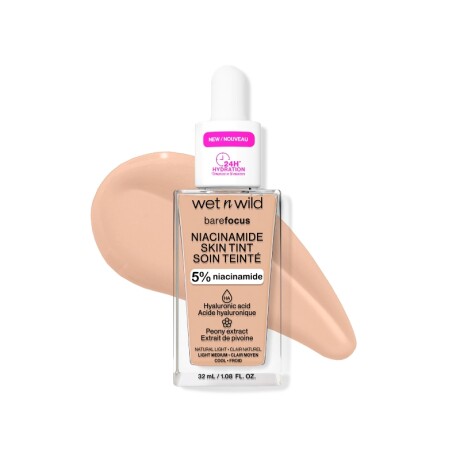 Wet n Wild Base con Niacinamida 5% Y Ácido Hialurónico Tono Light Medium 1116090