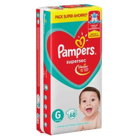 Pañales Pampers Super Sec G 68 Unidades Pañales Pampers Super Sec G 68 Unidades