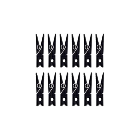 PALILLOS PARA ROPA 12 PIEZAS MOR NEGRO