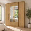 ROPERO 4 PUERTAS CON ESPEJO ESPLENDOR - NOGAL ROPERO 4 PUERTAS CON ESPEJO ESPLENDOR - NOGAL