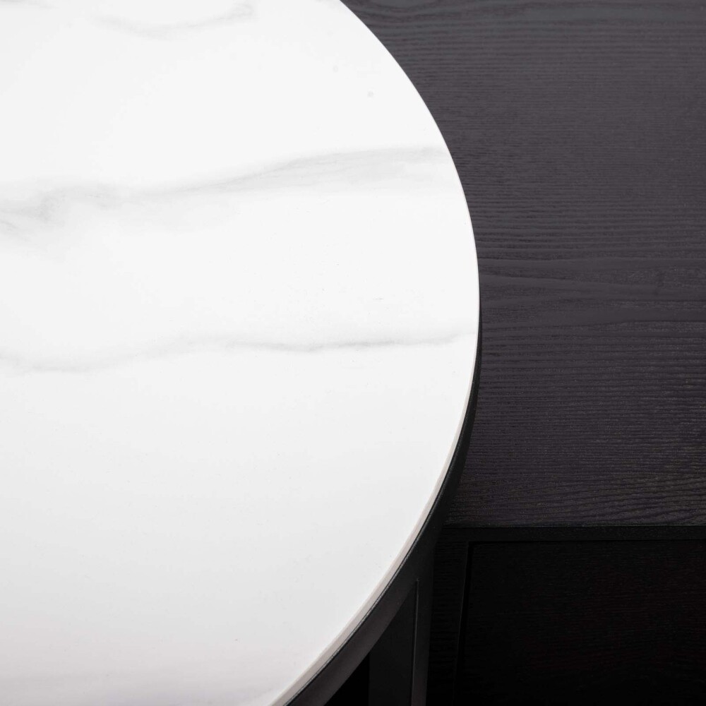 MESA RATONA METAL-Y-PIEDRA NEGRO ALLEANZA NEG/BCO