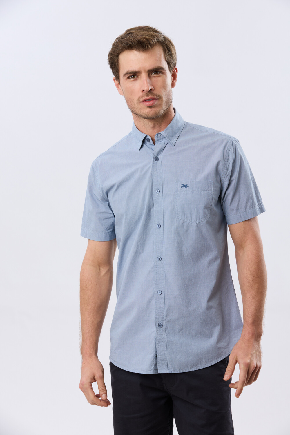 CAMISA CUADROS ALGODÓN Azul