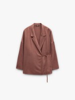 Blusa Estilo Blazer Con Cruce teja