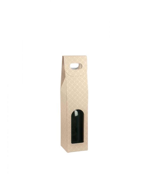 Caja c/ventana 1 botella 9x9x38,5 - 37541 - MATELASSE NUDO Caja c/ventana 1 botella 9x9x38,5 - 37541 - MATELASSE NUDO