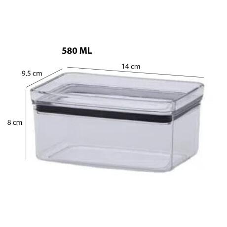 Pote Frasco Organizador Hermético Rectangular Lumini 580Ml Transparente