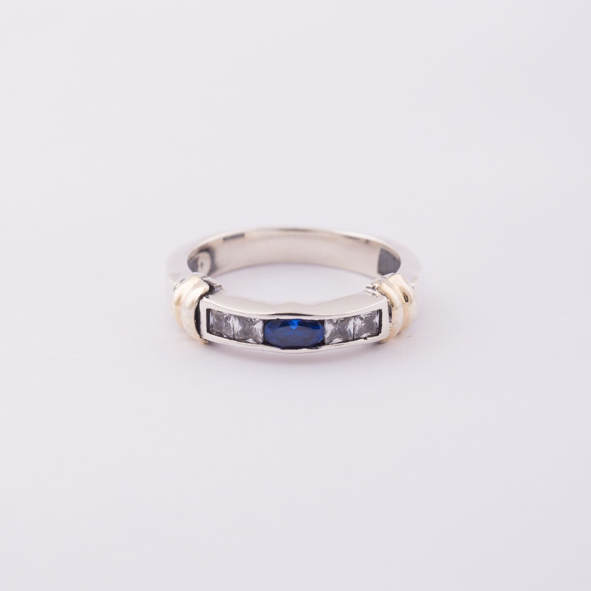 Anillo Sevilla Blue - Plata y Oro 