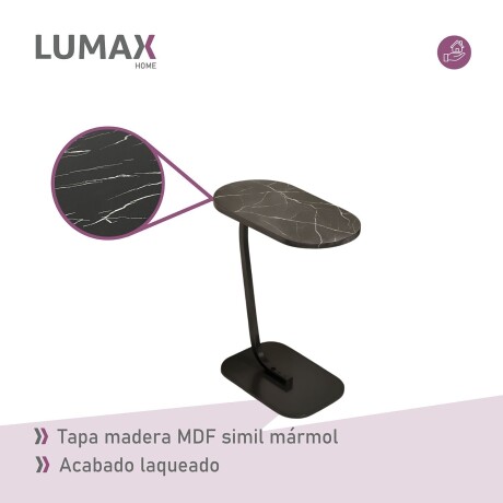Mesa auxiliar Lumax de arrime MDF símil mármol para living Mesa auxiliar Lumax de arrime MDF símil mármol para living