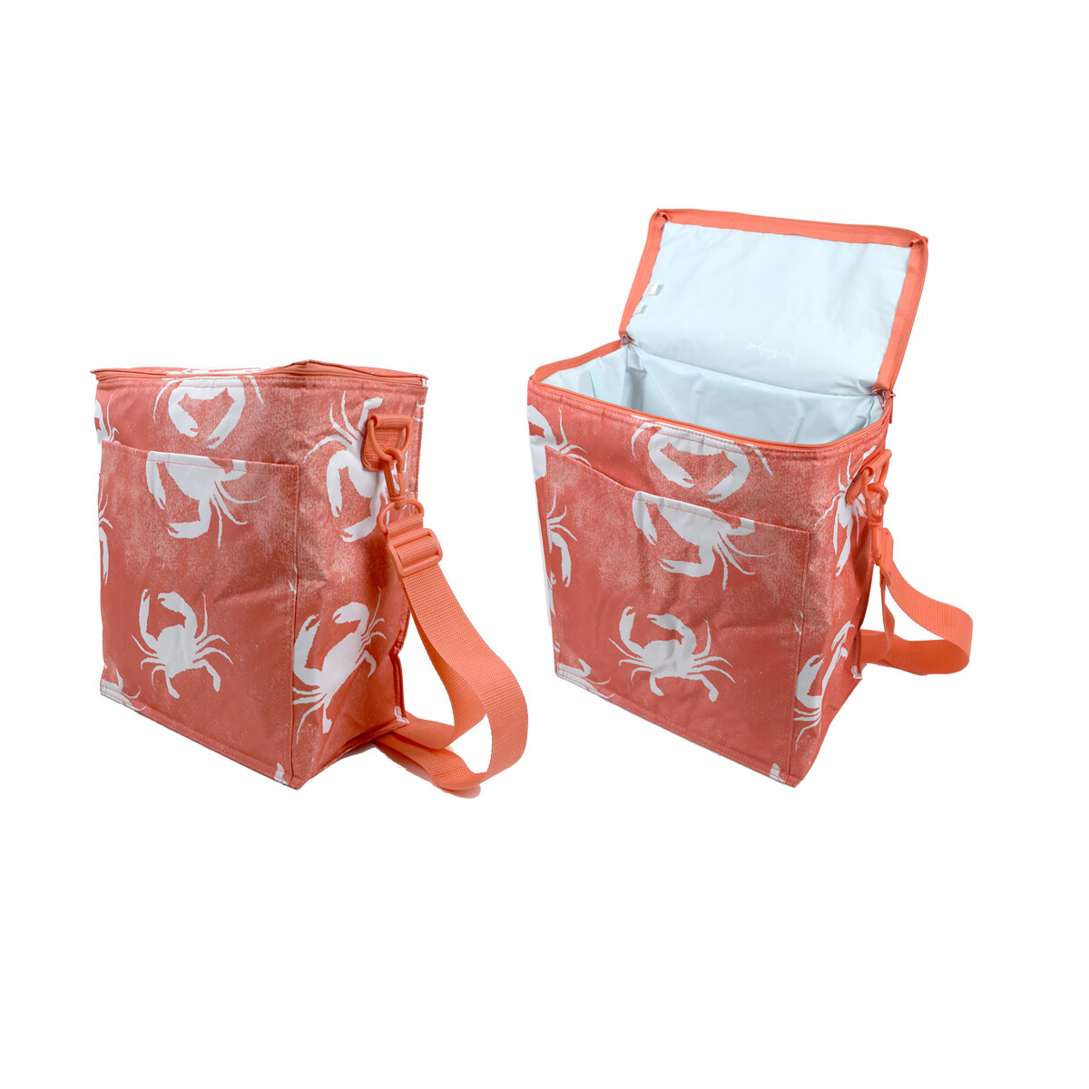 BOLSO TERMICO T/LUNCHERA 27X16X32CM ROSA CORAL C/CANGREJOS 