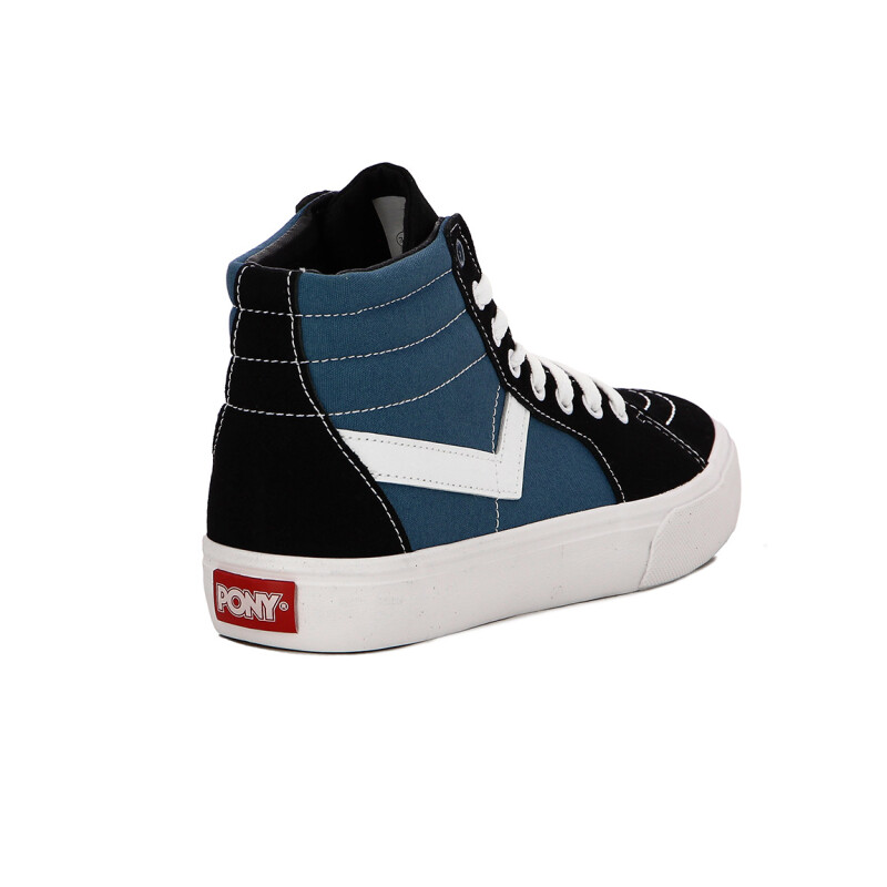 Pony Bota Hombre Casual Lona-negro/marino Negro-marino