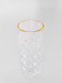 Vaso Craquel Borde Dorado Estampado 4