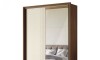 Ropero Demócrata 2 Puertas Corredizas y Espejo - Linea Fit Marrón/Arena