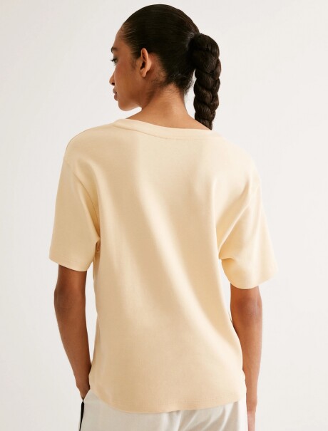 BLUSA MANGA CORTA CUELLO EN V OVERSIZED AMARILLO
