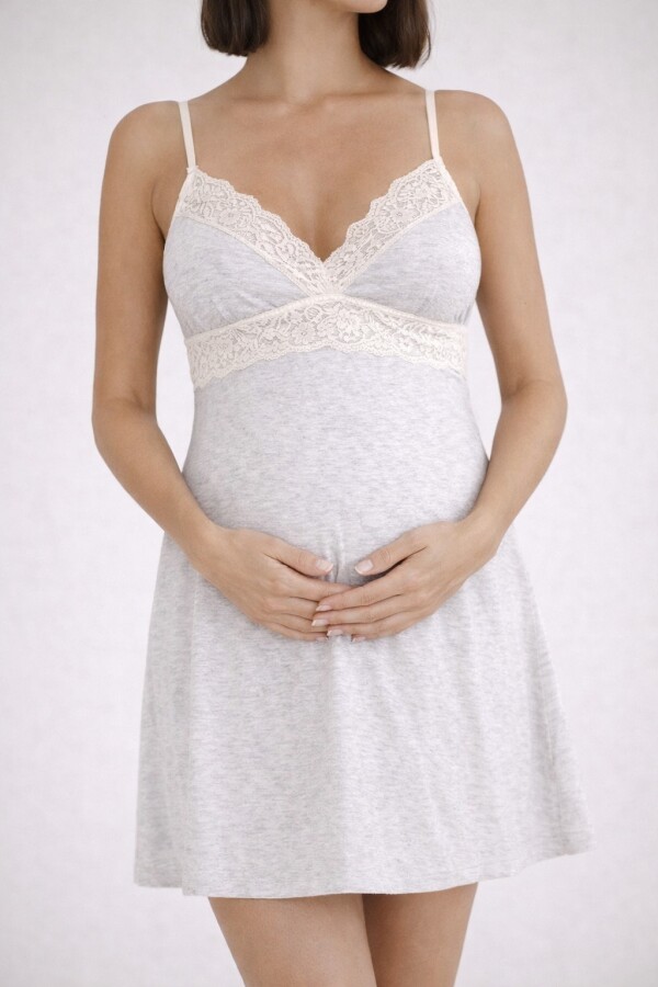 Camisón Maternal Avelina Gris Melange