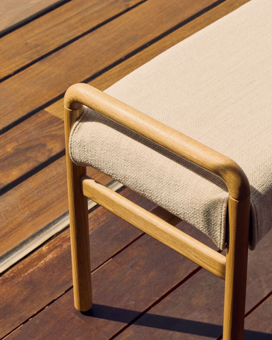 Banco desenfundable Macaret madera maciza de roble acabado natural 120cm FSC Mix Credit