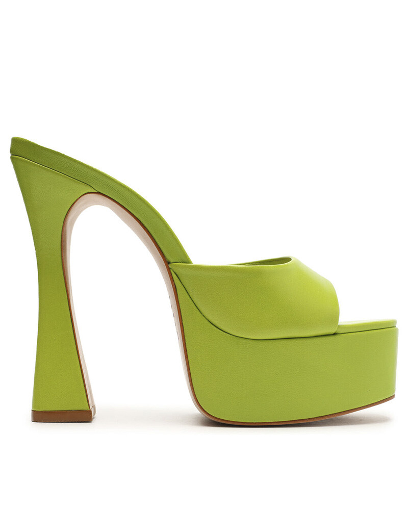 Sandalia Taco Alto Plataforma Verde U