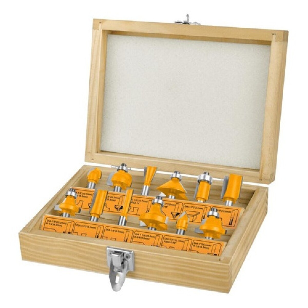 Kit de 12 fresas 12mm Ingco para router o fresadora 