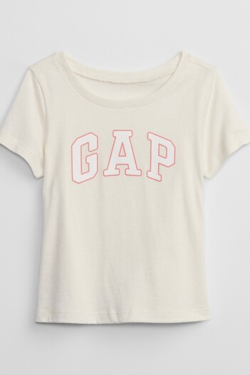 Remera Logo Gap Manga Corta Toddler Niña Ivory Frost