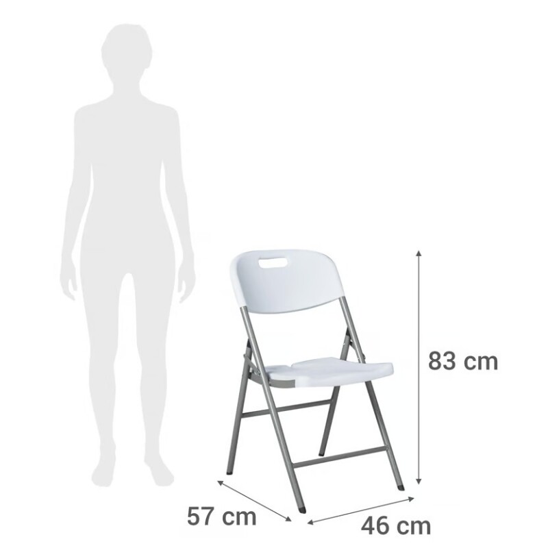 Silla de Exterior Plegable Blanca - Plegable, Apilable y Resistente - HY-Y56 Silla de Exterior Plegable Blanca - Plegable, Apilable y Resistente - HY-Y56