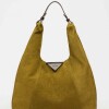 Bolso The Shopping en cuero gamuza Pistacho