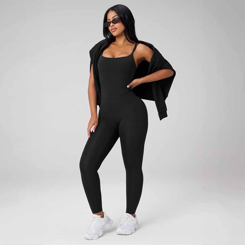 Enterizo Booty Scrunch PureLuxe V-Back Mujer Black