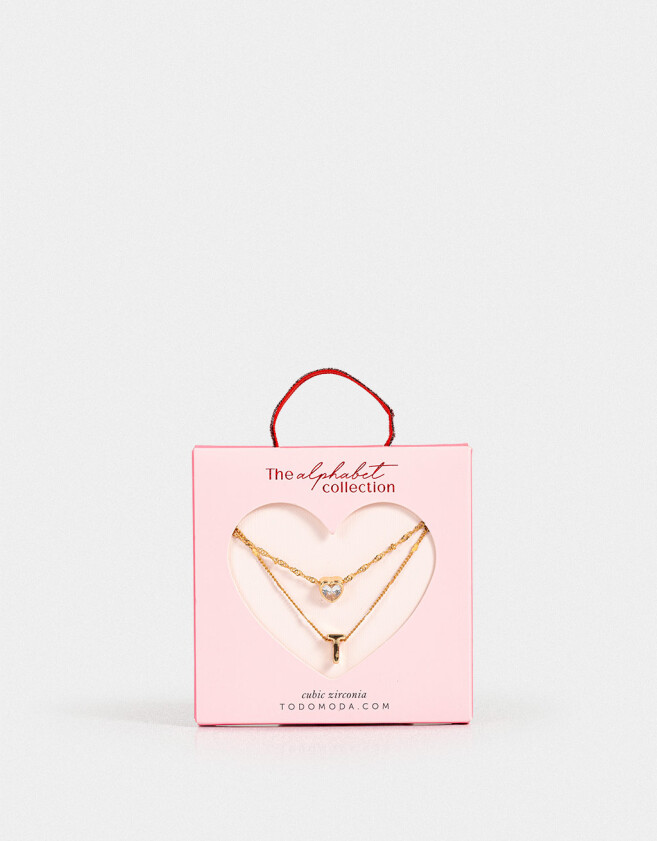 Collares Cortos Con cubic zirconia Collar Corto Cubic Inicial "t" - Dorado