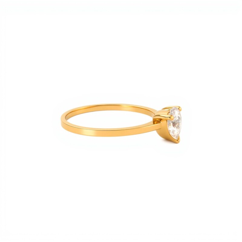 Anillo Corazón-Oro bajo-Piedra zirconia-AN8019 conpiedra